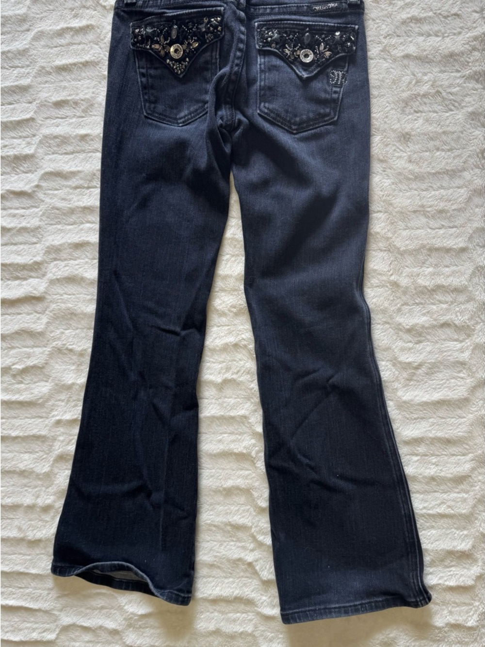 Miss Me Black Embellished Back-Pocket Kids Jeans